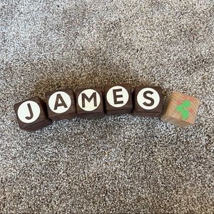 James Personalized Name Wooden Stacking Blocks